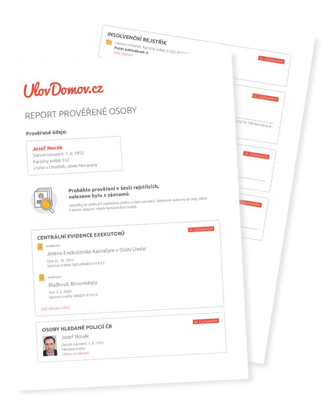 Náhled reportu proveření