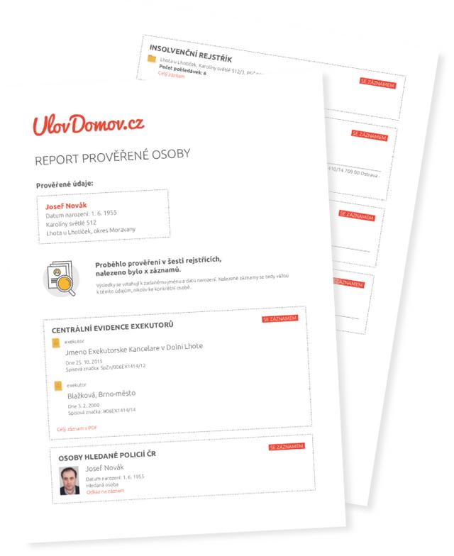 Náhled reportu prověření